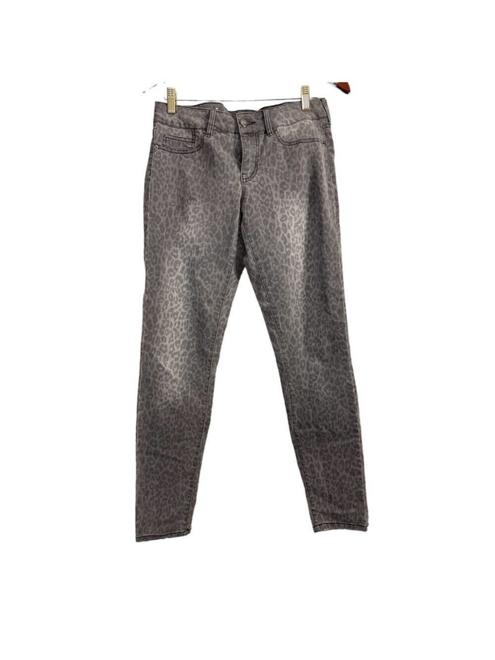 Women's Ecko Unltd Jeans,‎ Size 9/10, Gray Leopard Print
